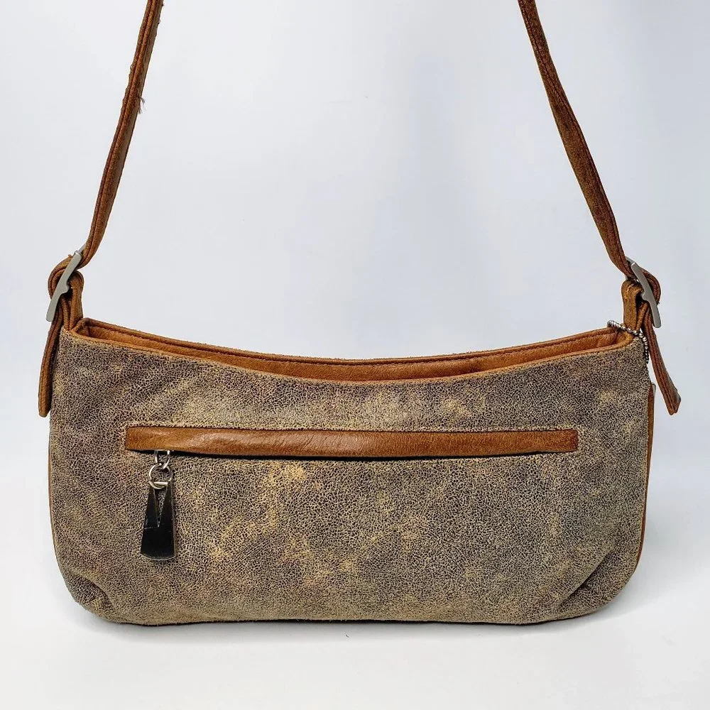 Liza‎ Ganz Distressed Vegan Leather Small Shoulder Purse